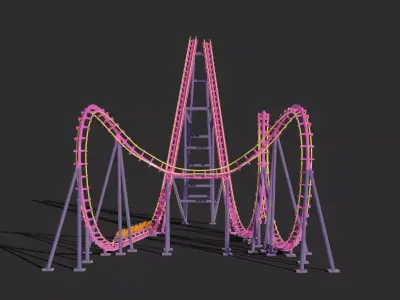 Boomerang Roller Coaster 3D model