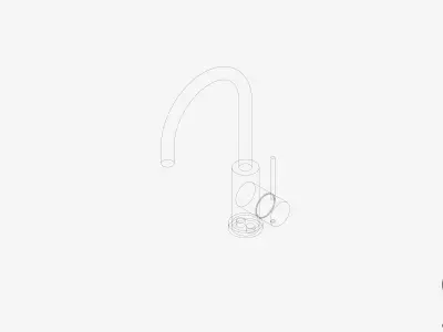 Sink Mixer - Luxury - Sleek - Gooseneck Low-poly 3D model