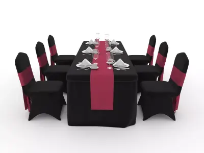 Banquet Table and Chair 125 3D model
