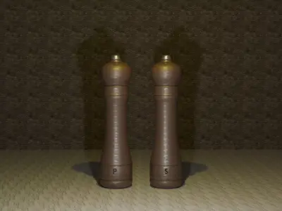 Mid-Poly Salt And Pepper Shakers 3D model