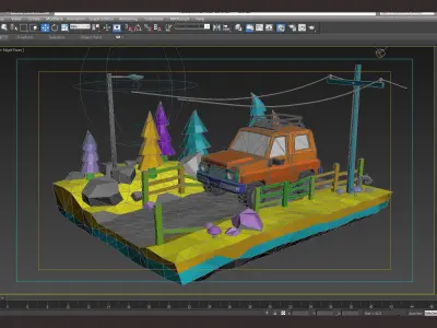 Cartoon Car collection toon vehicle  sport classic ambulance  3D model