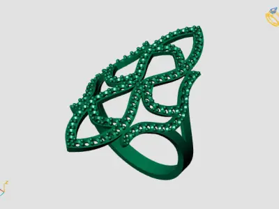 Vintage Womens Diamond Ring Women Rings 3dmodels 3D print model 3D print model order