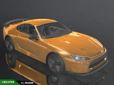 lowpoly Mobile Ready Racing Super Car 3D Model Low-poly 3D model