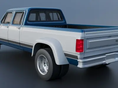 Dodge Ram W350 Crew Cab Dually 1983 3D print model