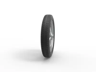Front wheel of old school dragster Scale 1 to 25 3D print model