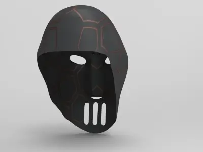 Low-poly black hockey goalie mask Low-poly 3D model