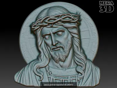 Jesus Portrait basrelief Pack 240610 3D Model Collection