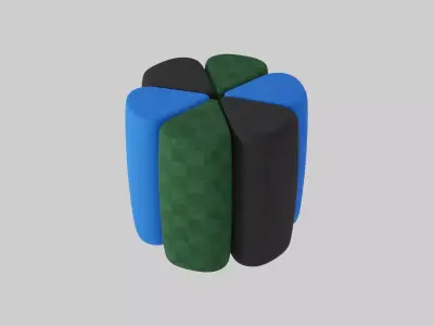 Flower Poufs 02 3D model