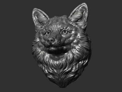 Fox head gloomy 3D print model
