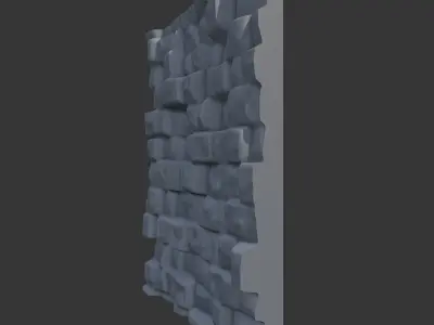 Grit Covered Stone Wall Module 3D model