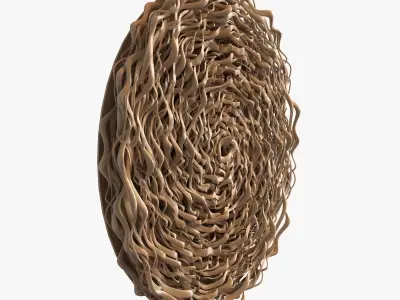 wall wood rounded decorative element 3D model