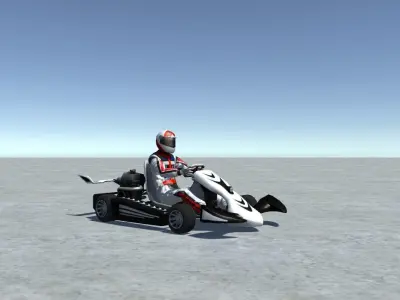 Low Poly Kart With Player 15 Low-poly 3D model