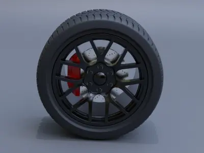 Sport Car Wheel 3D print model