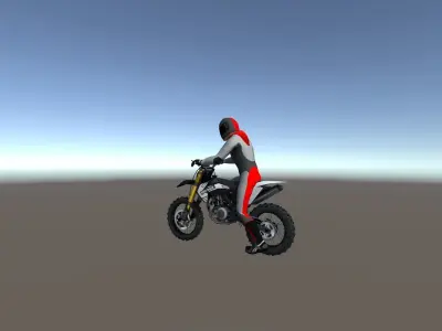 Low Poly Dirt Bike With Rider-5 Low-poly 3D model