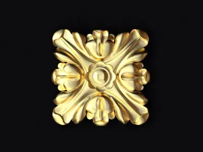 10 types of carved rosettes 3D model
