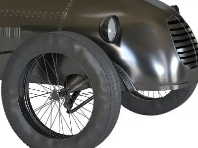 Lewis - Black Metal Decorative Car with Bottle-Holder W305 3D model