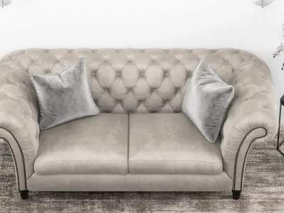 Club Chesterfield sofa set 3D model