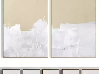 Plaster Two Photo Frame 412 Low-poly 3D model