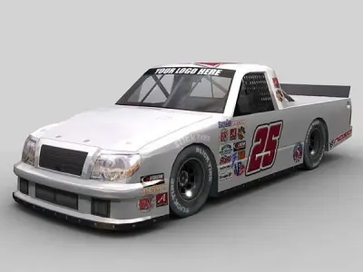 Generic NASCAR Race Truck Game Ready Low-poly 3D model