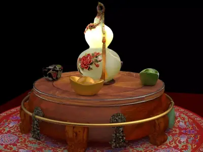  Chinese jade gourd  3D model