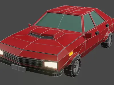 Low Poly Car Low-poly 3D model 19