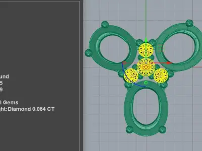 Colorful Gemstone Stud Earrings 3D print model