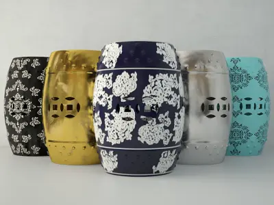 Decorative Garden Stools 3D model