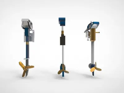 Portable engine boat 3D model