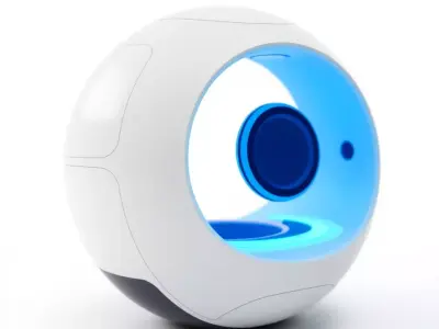 Futuristic Sphere Robot Model Pack Low-poly 3D model