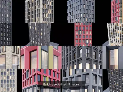 Building set full set 3D Model Collection