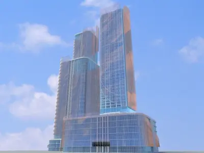Sci-Fi 4 futuristic skyscrapers - futuristic skyscrapers 3D model
