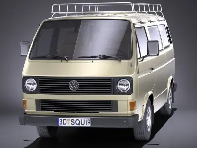 Volkswagen T3 Passenger 1979 - 1988 VRAY 3D model