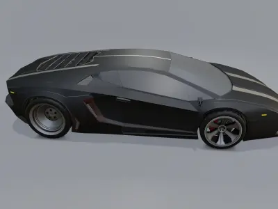 Cyberpunk Car Nova Low-poly 3D model