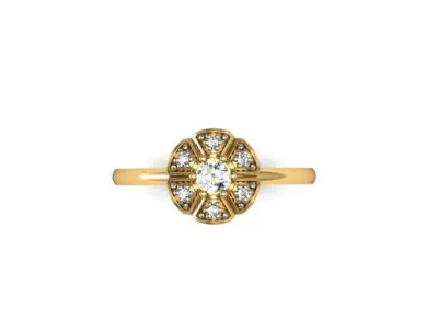 Classic Ring 3D Model - Jewelry - Printable - Diamond or Zircon 3D print model