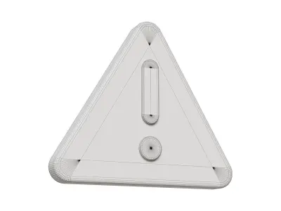 Warning sign Low-poly 3D model
