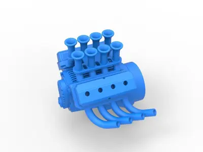 Engine V8 for vintage dragster Scale 1 to 25 3D print model