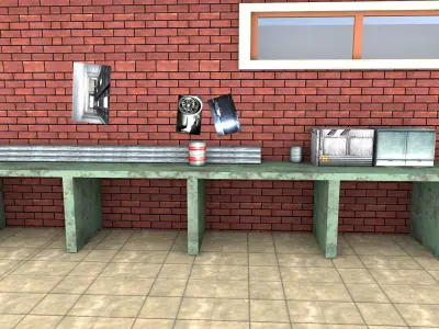 Car Garage Low-poly 3D model