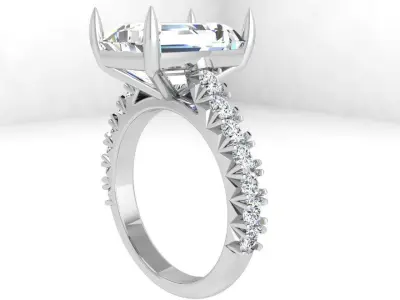 Emerald Diamond Ring 4160 3D print model