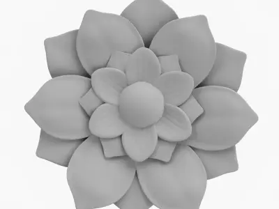 High Poly Lotus Flower 3D Print Model 3D print model