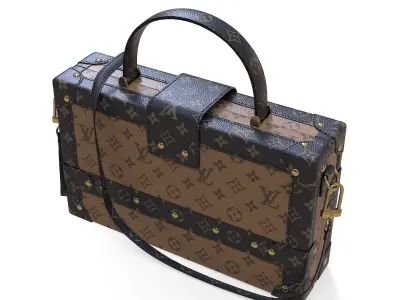 Louis Vuitton Petite Malle Monorgram Brown Light Low-poly 3D model
