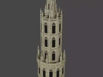 Gothic Bell Tower  Medieval Fantasy 3D Model 3D model