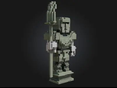Stone Guardian Statue  Timeless Sentinel of Myth and Monument 3D model
