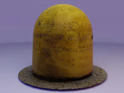 Concrete road bollards 01 high-poly 3D model