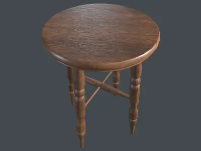 Chair Grunderzeit Classical Style 01 Low-poly 3D model