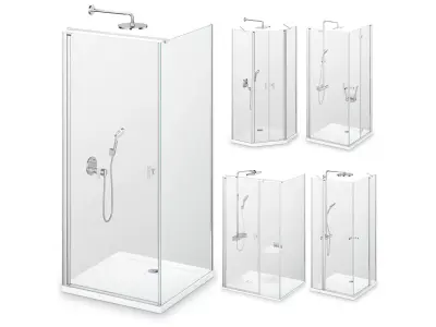 Radaway Nes Brushed Nickel Shower 4 3D model