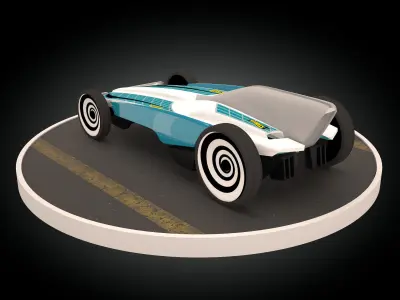 Formula Solar Car Low-poly 3D model