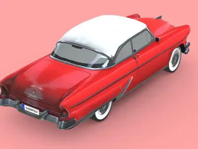Lincoln Capri Hardtop Coupe 1955 Low-poly 3D model