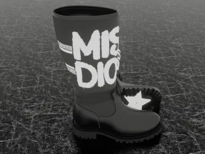 DIOR D-MAJOR - BLACK 3D BOOTS 3D model