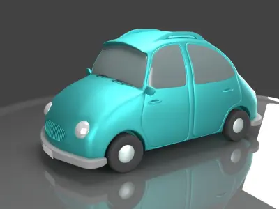 Cartoon Car Low-poly 3D model V1