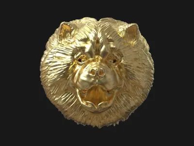 Chow chow  head  pendant 3D print model